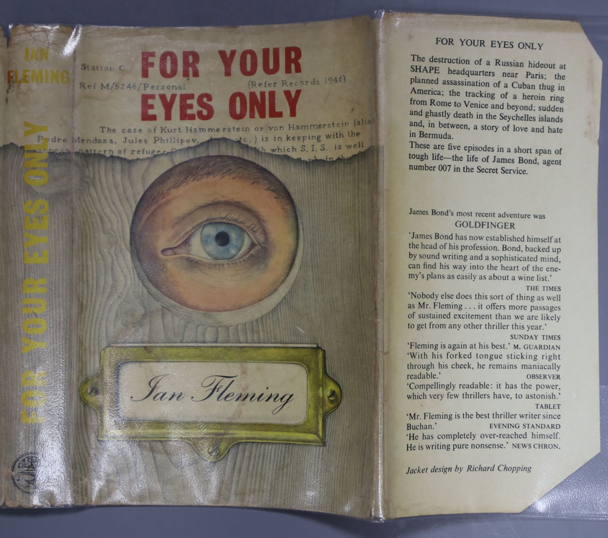 Fleming, Ian - For Your Eyes Only ..., 1st edition (1st impression), d/wrapper, 1960